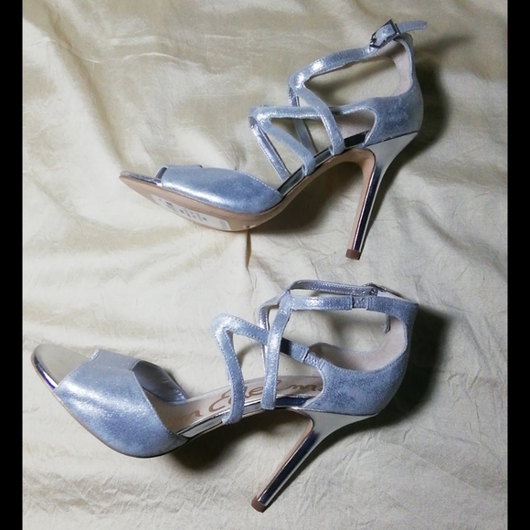 Sam Edelman Aeryn strappy silver sandals size 7.5 - Picture 6 of 7